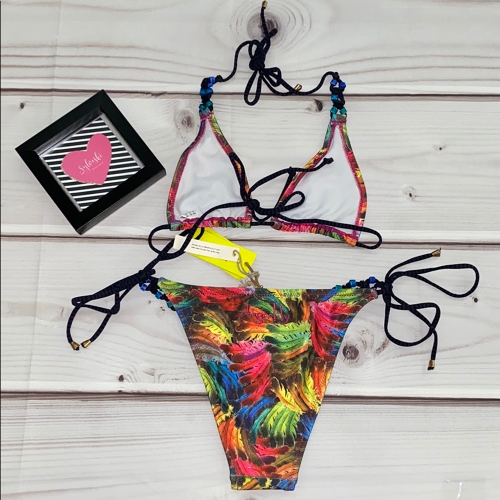 🌈Tigerlily Women’s 2 Piece Bikini Set Rainbow - Picture 2 of 5